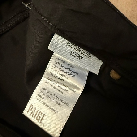 PAIGE Hoxton Ultra Skinny Pants Black Women’s Size 26 Made in USA - Picture 6 of 6